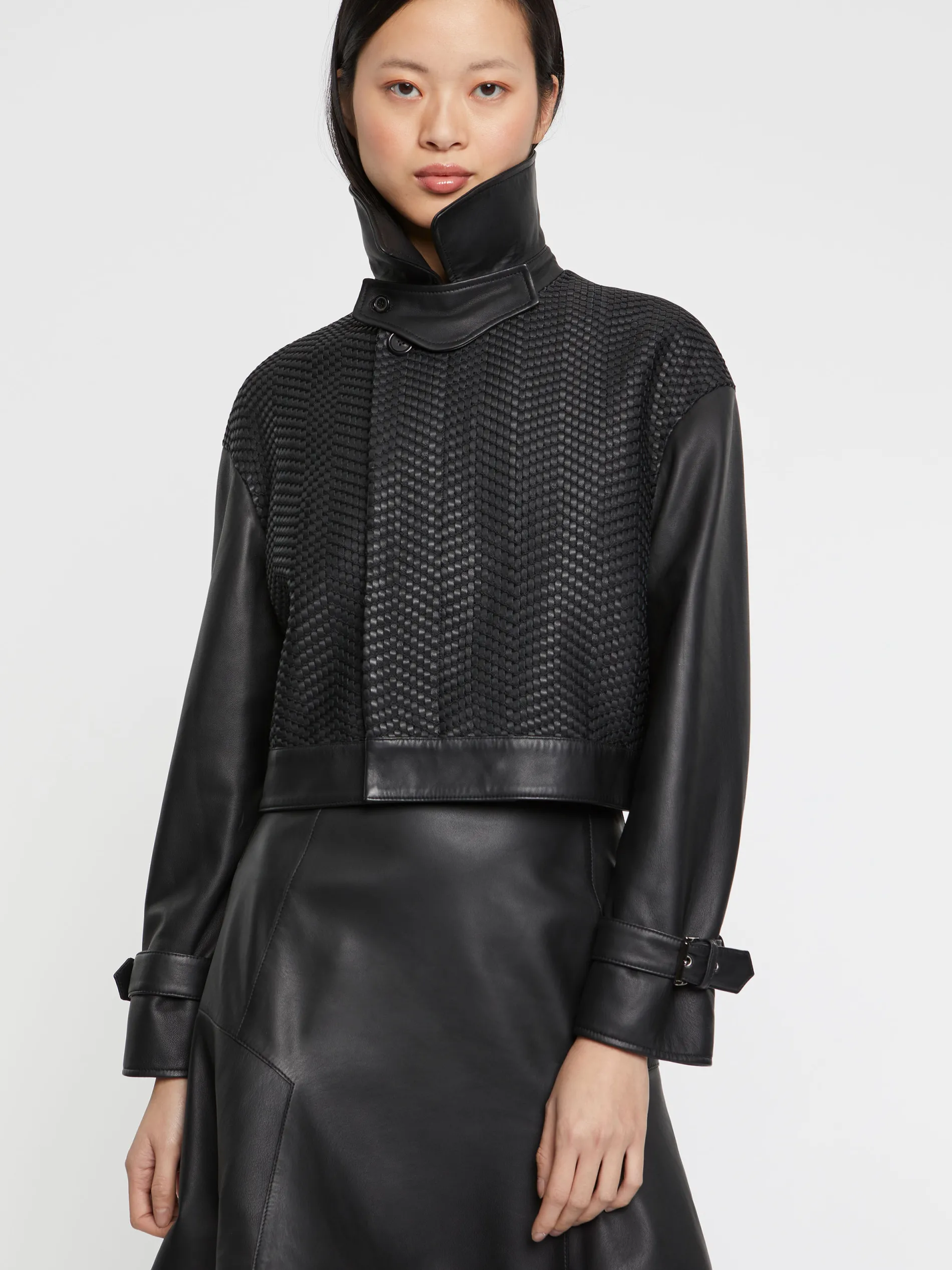 Paule Ka Blouson En Cuir Tresse<Femme Vestes