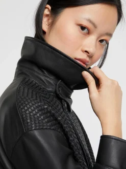 Paule Ka Blouson En Cuir Tresse<Femme Vestes