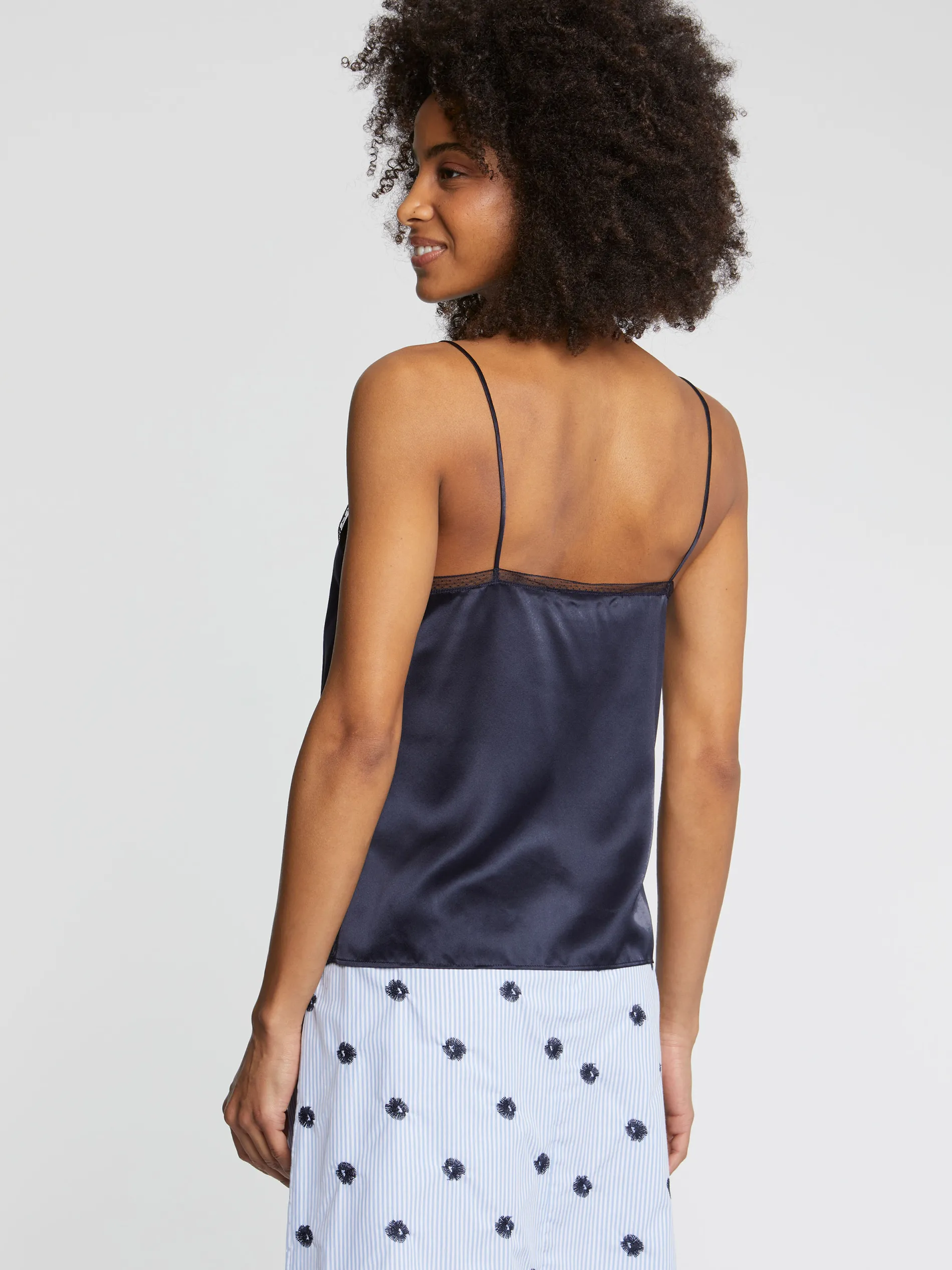 Paule Ka Caraco En Satin De Soie Et Dentelle<Femme Tops