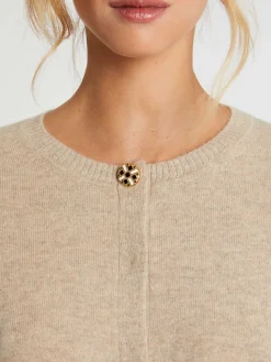 Paule Ka Cardigan A Bouton Bijou En Cachemire<Femme Pulls Et Cardigans