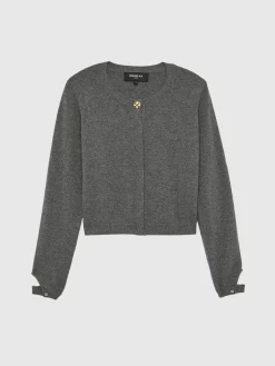 Paule Ka Cardigan A Bouton Bijou En Cachemire<Femme Pulls Et Cardigans