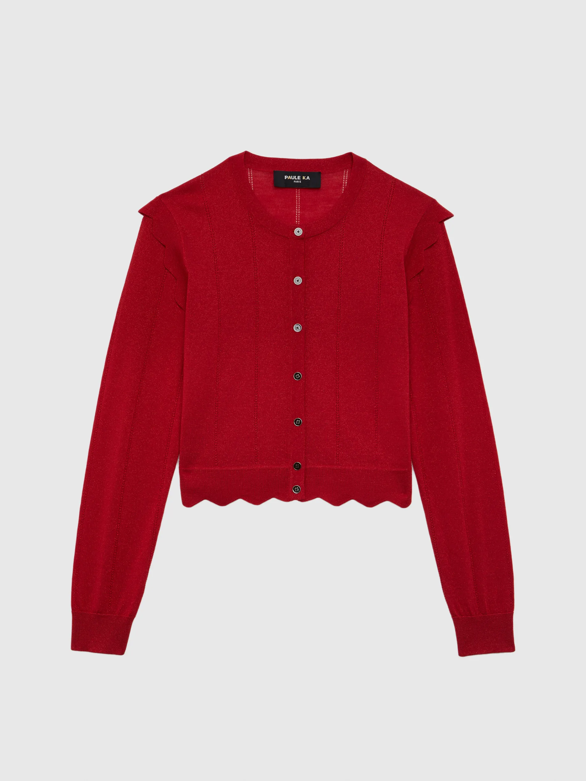 Paule Ka Cardigan Court A Festons En Laine Et Lurex<Femme Pulls Et Cardigans