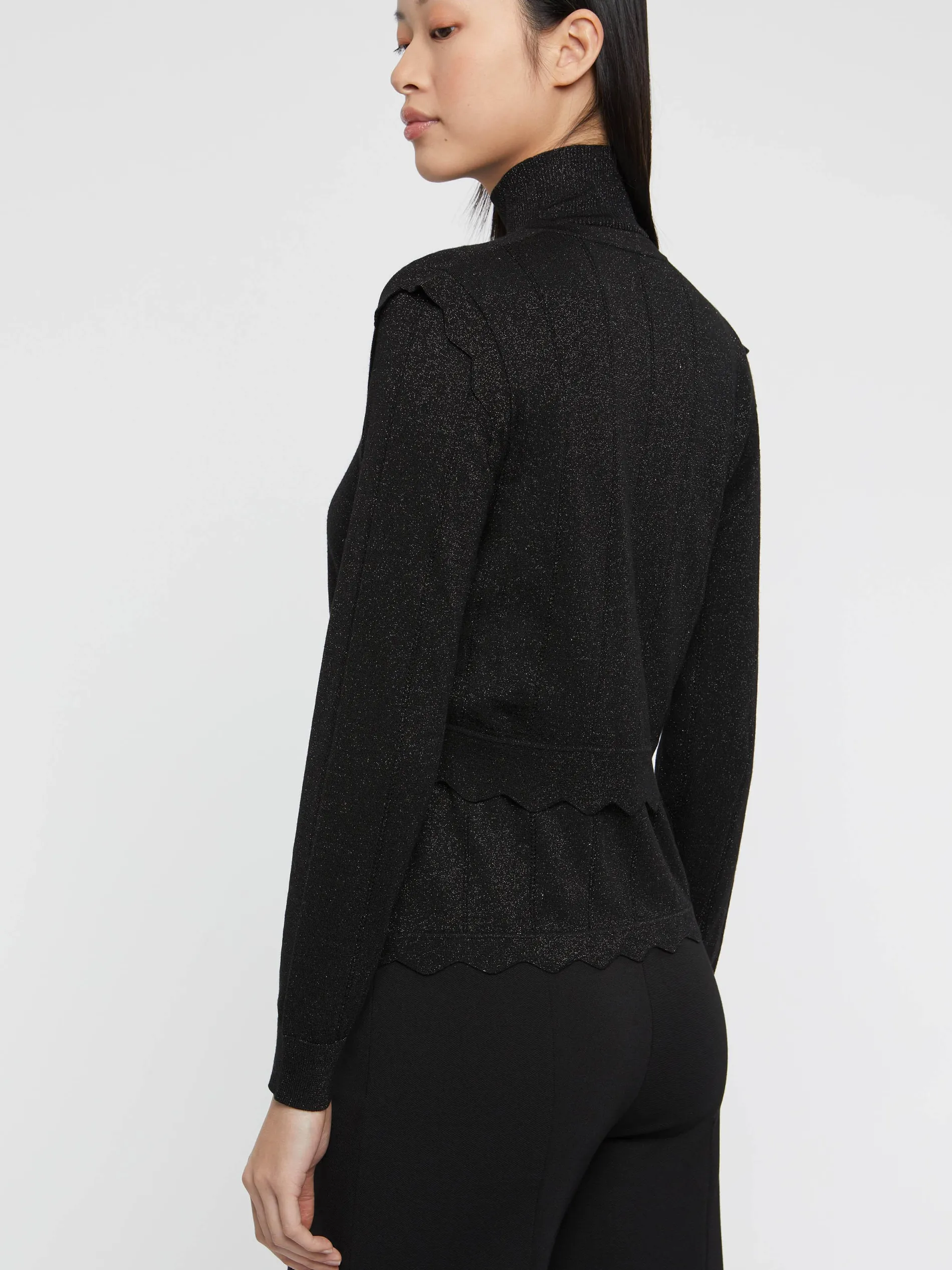 Paule Ka Cardigan Court A Festons En Laine Et Lurex<Femme Pulls Et Cardigans
