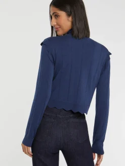 Paule Ka Cardigan Court A Festons En Laine Et Lurex<Femme Pulls Et Cardigans