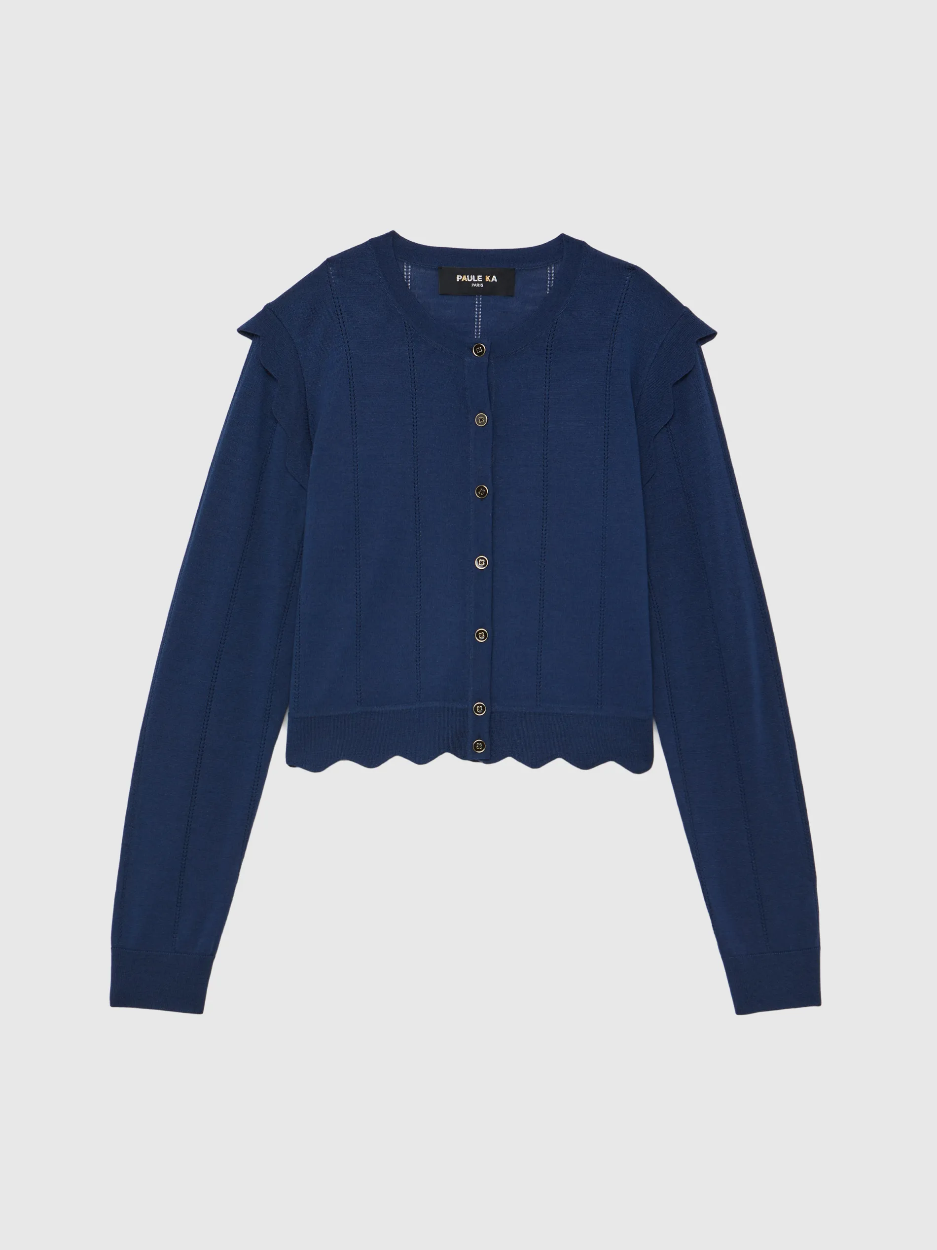 Paule Ka Cardigan Court A Festons En Laine Et Lurex<Femme Pulls Et Cardigans