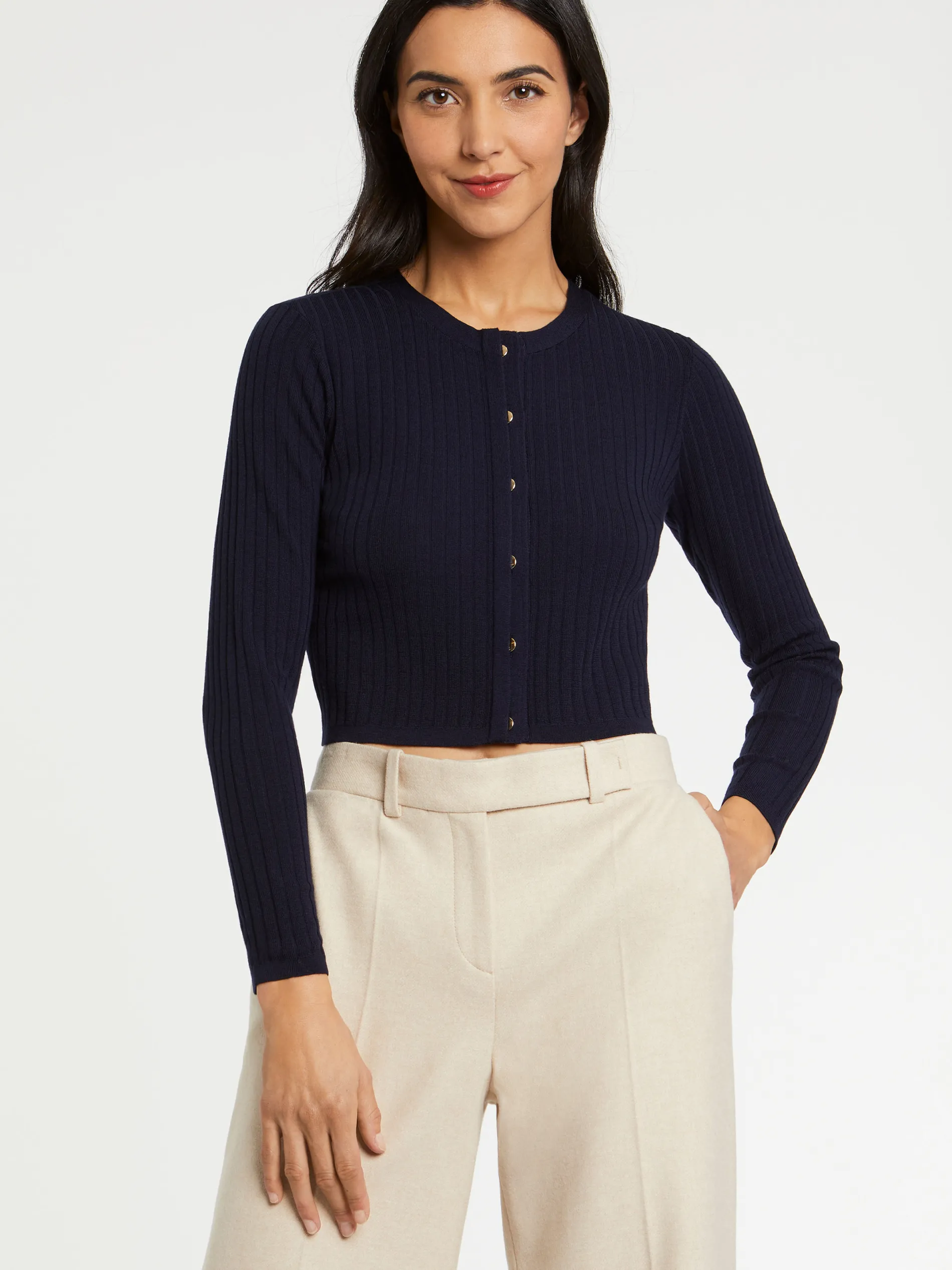 Paule Ka Cardigan En Laine En Maille Cotelee<Femme Pulls Et Cardigans