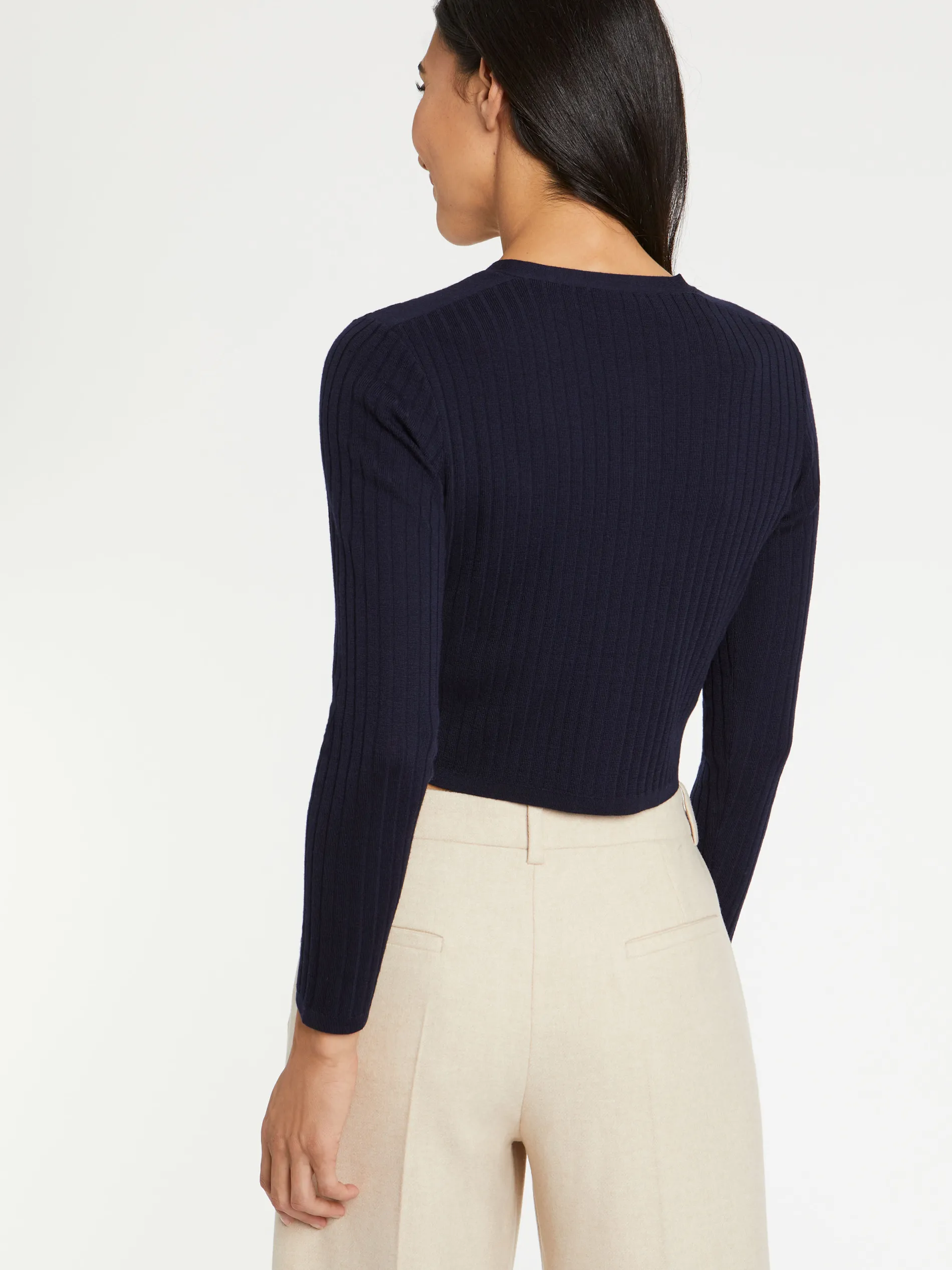 Paule Ka Cardigan En Laine En Maille Cotelee<Femme Pulls Et Cardigans