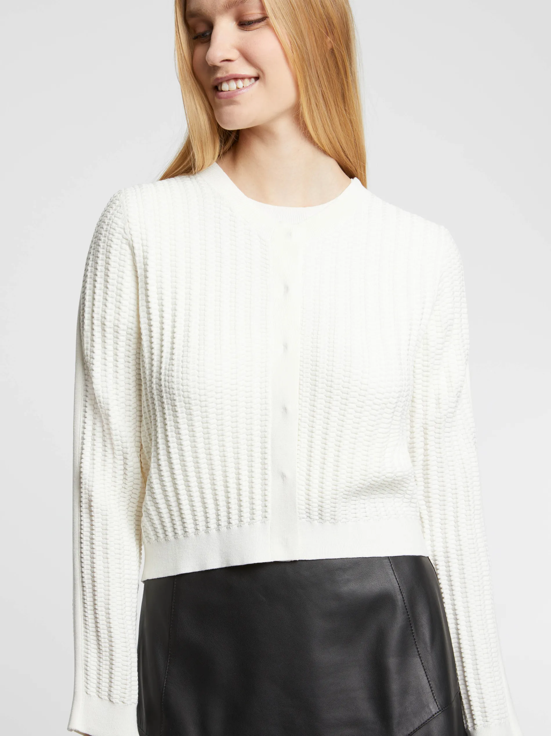 Paule Ka Cardigan En Soie A Points Fantaisie<Femme Pulls Et Cardigans