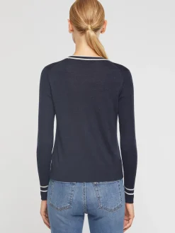 Paule Ka Cardigan Passepoile En Laine Merinos<Femme Pulls Et Cardigans