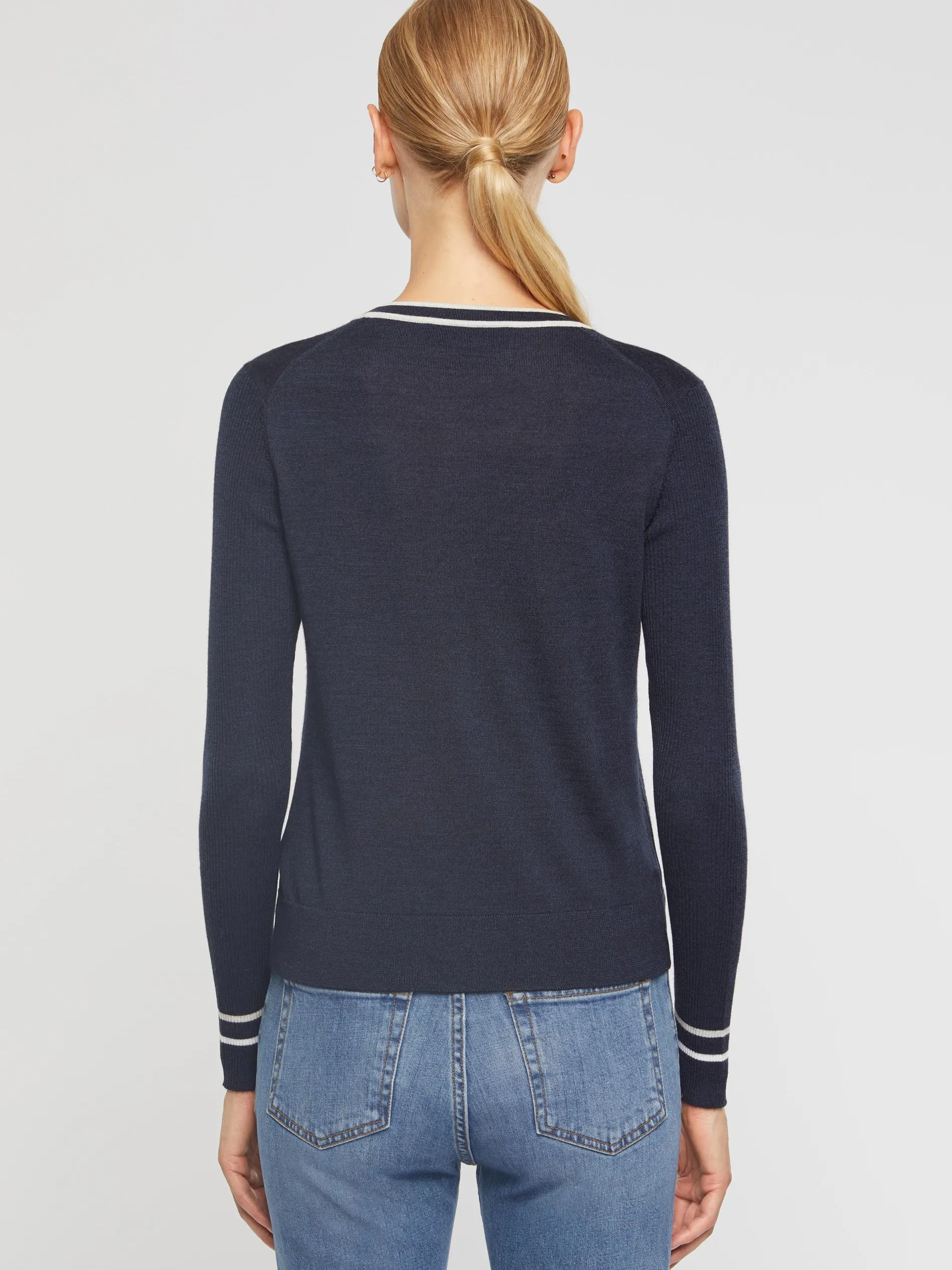 Paule Ka Cardigan Passepoile En Laine Merinos<Femme Pulls Et Cardigans