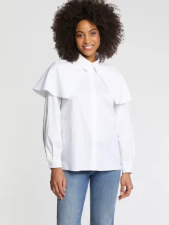 Paule Ka Chemise A Bavolets En Popeline De Coton<Femme Tops