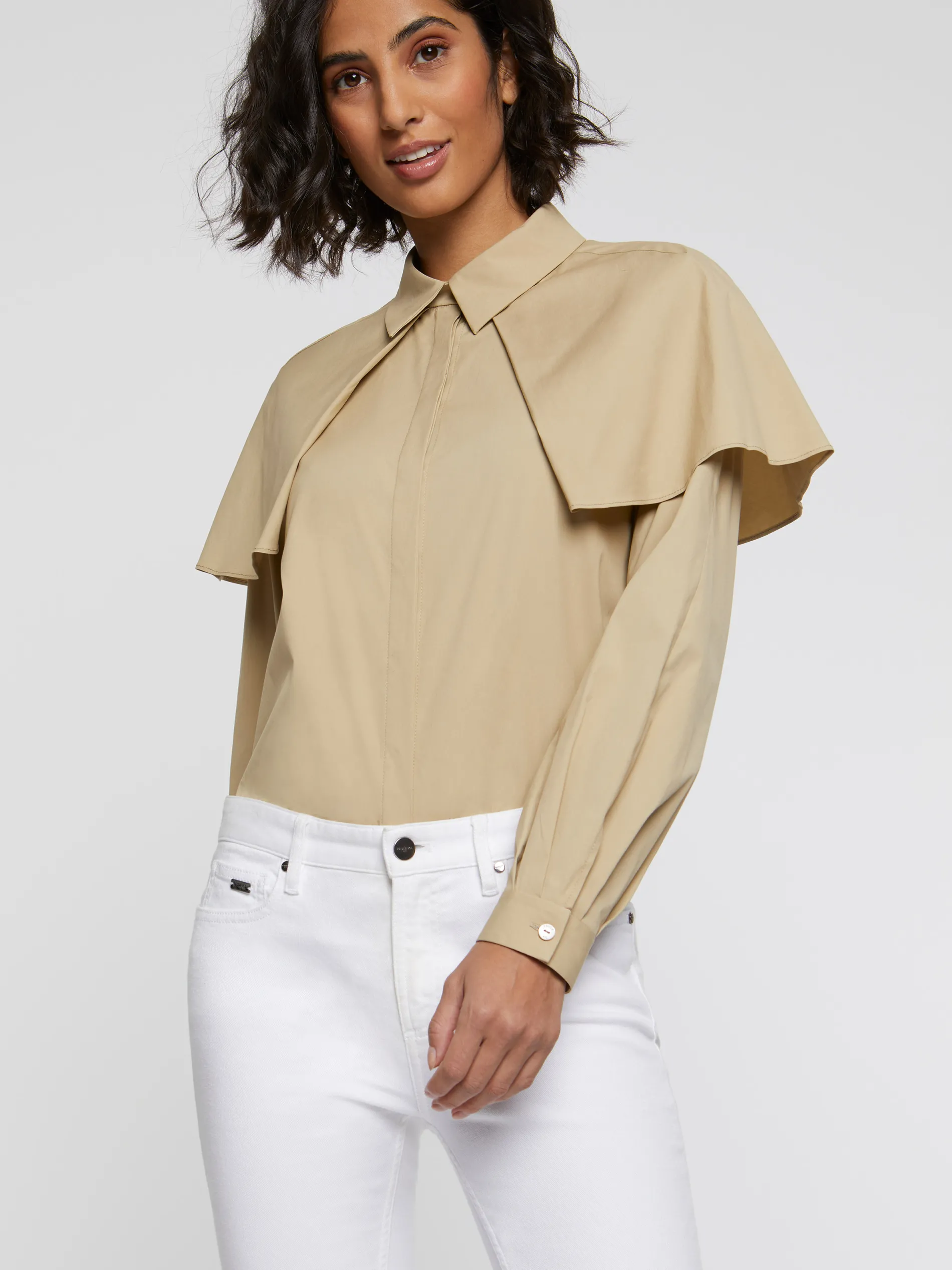 Paule Ka Chemise A Bavolets En Popeline De Coton<Femme Tops