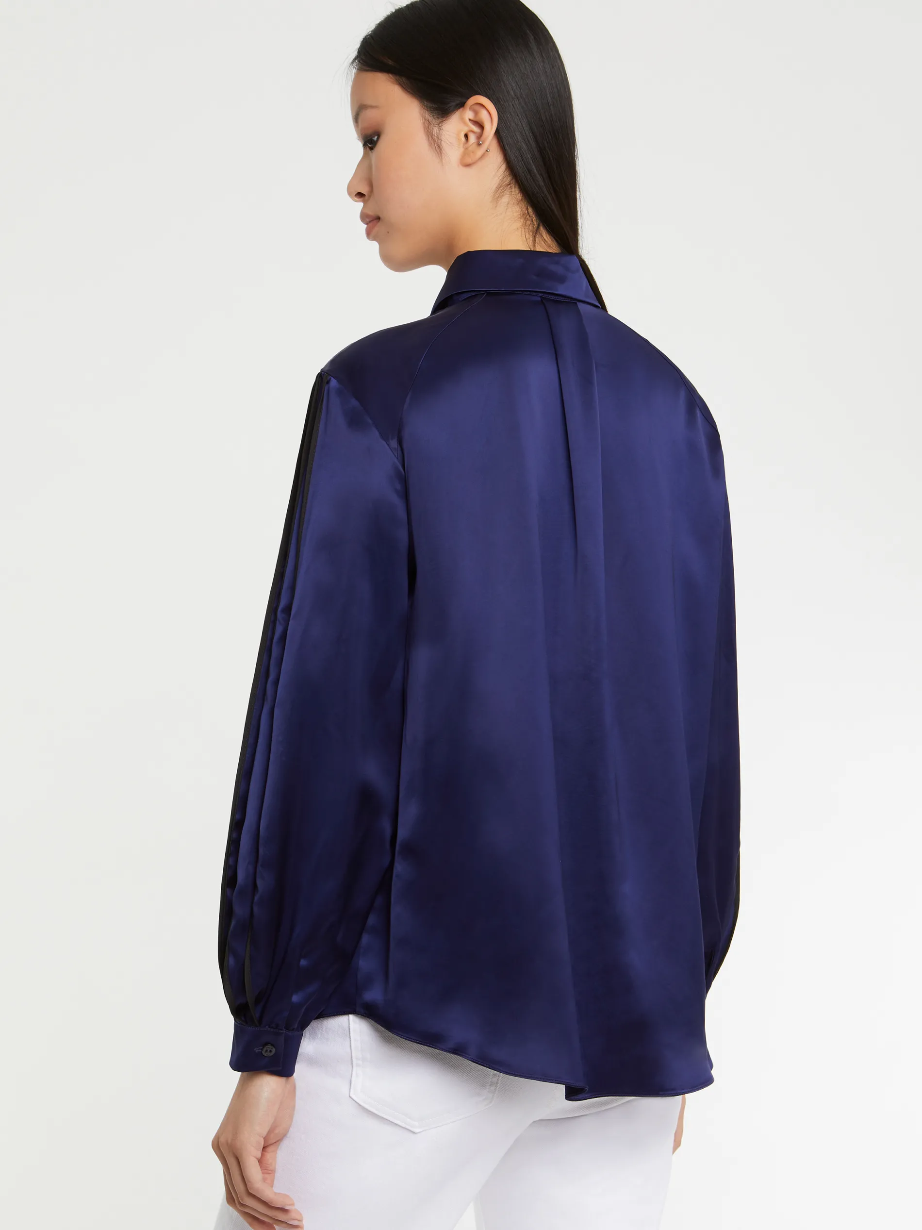 Paule Ka Chemise A Manches Plissees En Satin Fluide<Femme Tops