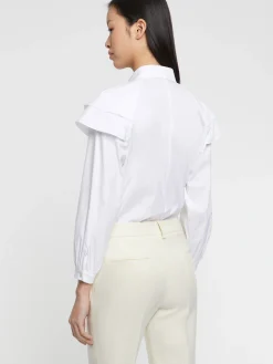 Paule Ka Chemisier A Manches Epaulees En Popeline De Coton<Femme Tops