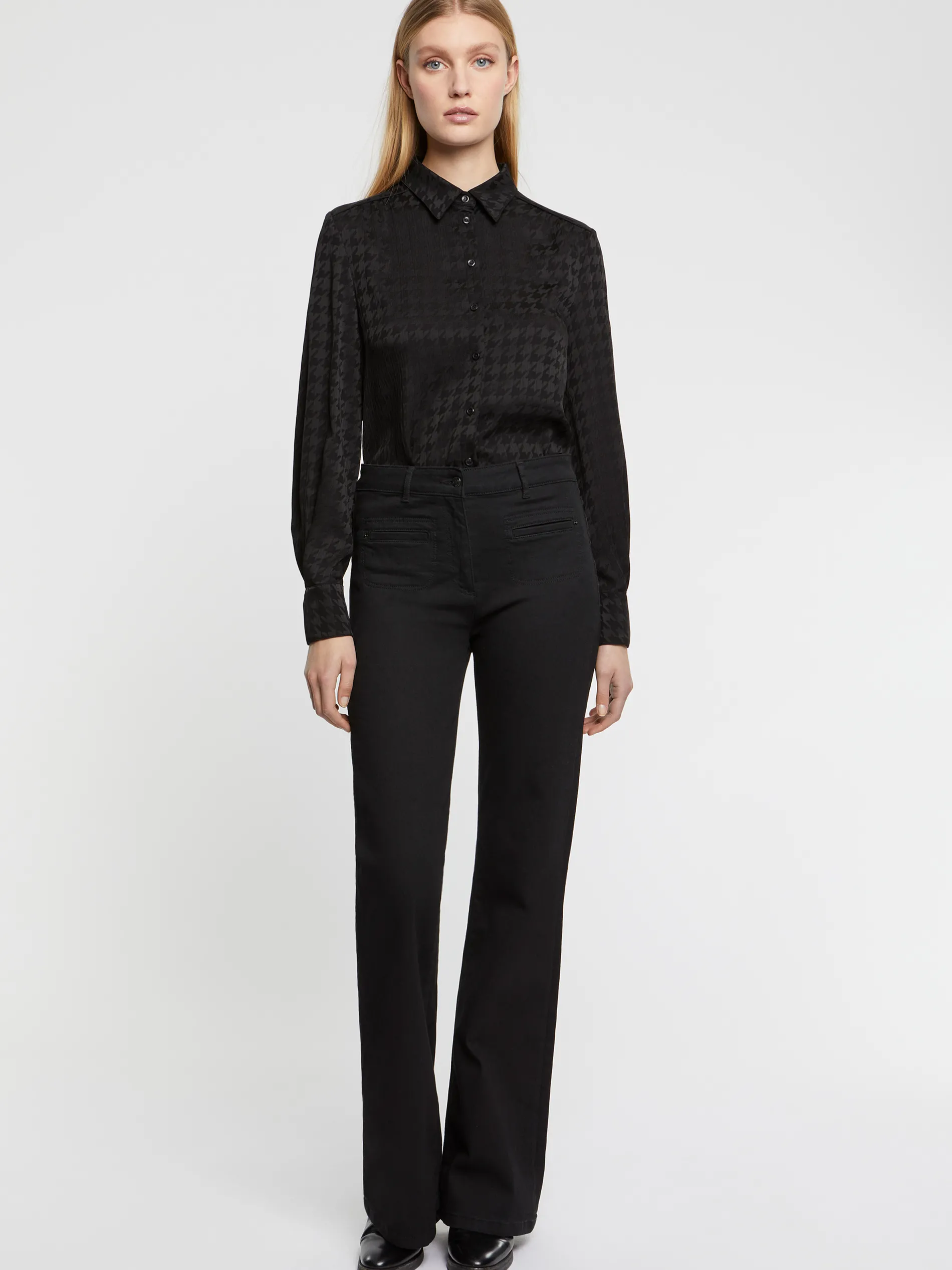 Paule Ka Chemisier En Jacquard Pied De Coq<Femme Tops