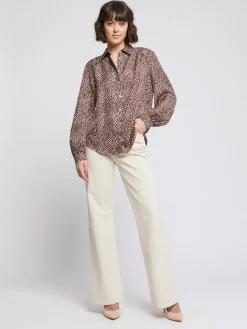 Paule Ka Chemisier En Soie Imprime Reptile<Femme Tops