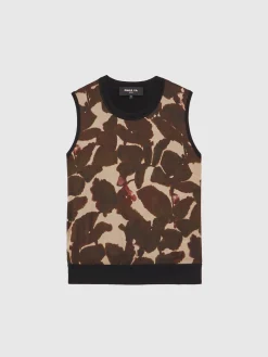Paule Ka Debardeur Camouflage En Viscose Et Soie<Femme Tops