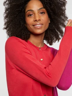 Paule Ka Gilet Bicolore En Soie Et Coton<Femme Pulls Et Cardigans
