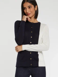 Paule Ka Gilet Bicolore En Soie Et Coton<Femme Pulls Et Cardigans