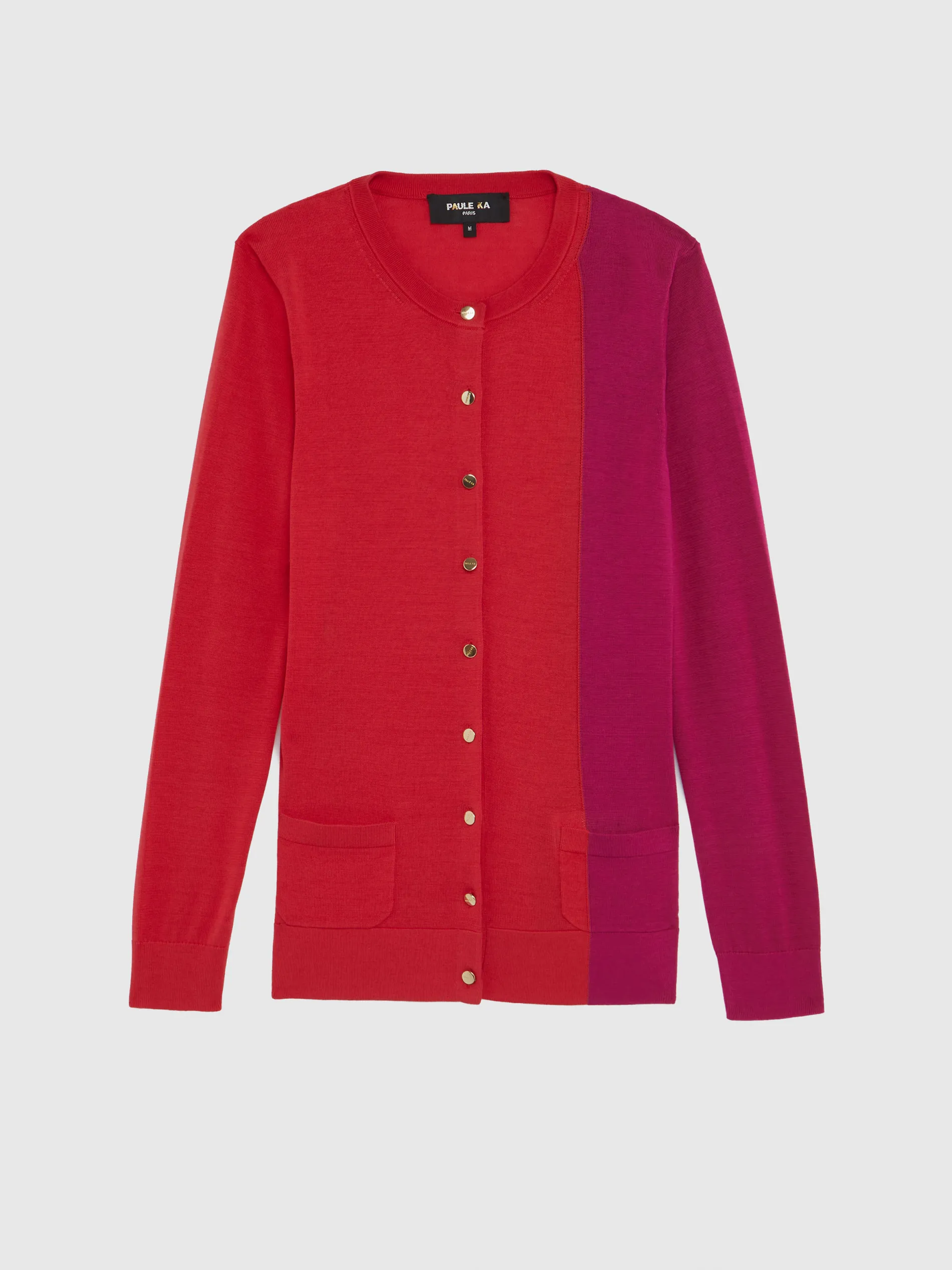 Paule Ka Gilet Bicolore En Soie Et Coton<Femme Pulls Et Cardigans