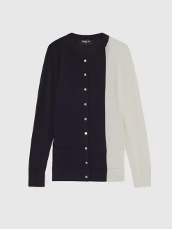 Paule Ka Gilet Bicolore En Soie Et Coton<Femme Pulls Et Cardigans