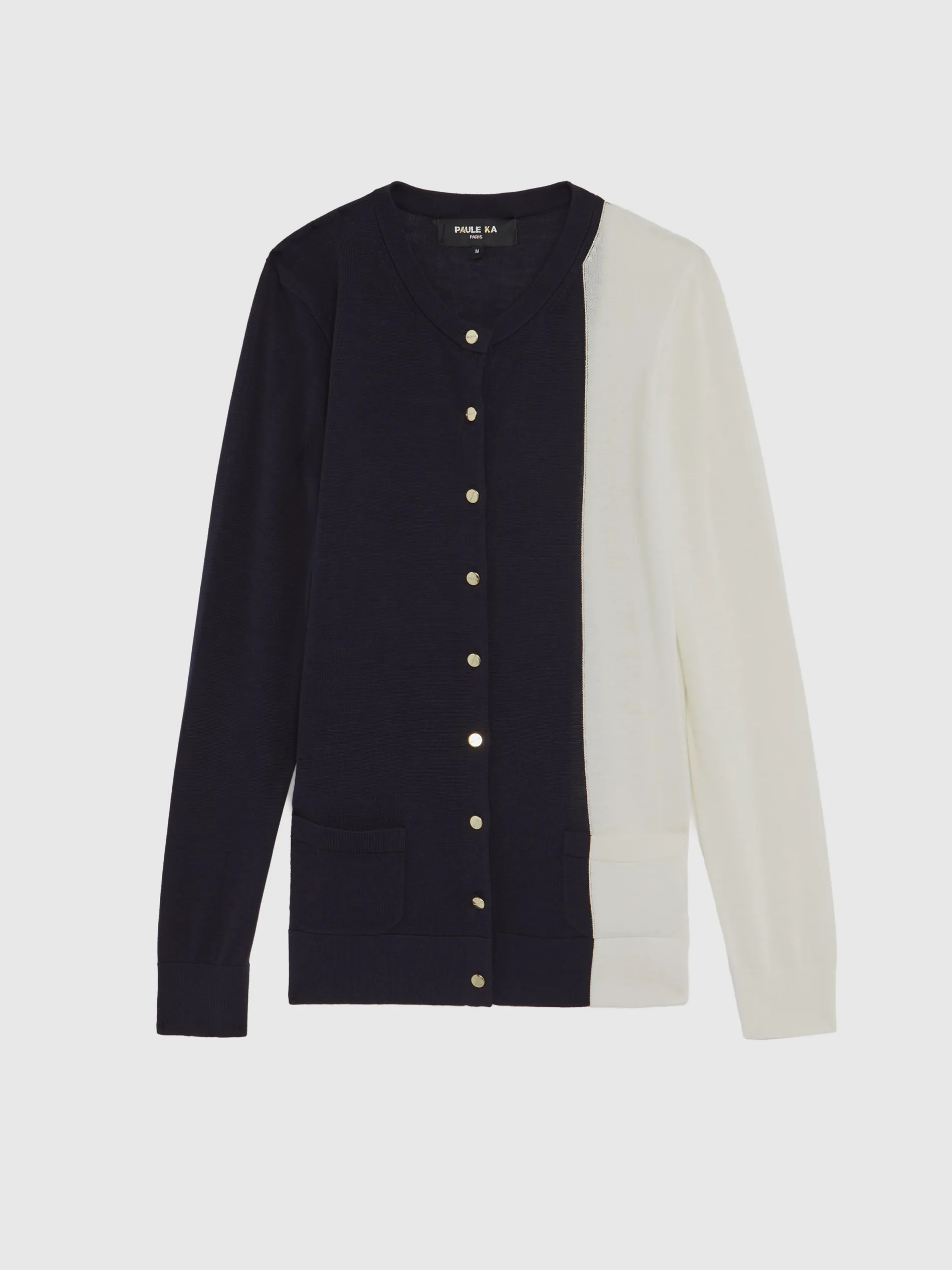Paule Ka Gilet Bicolore En Soie Et Coton<Femme Pulls Et Cardigans