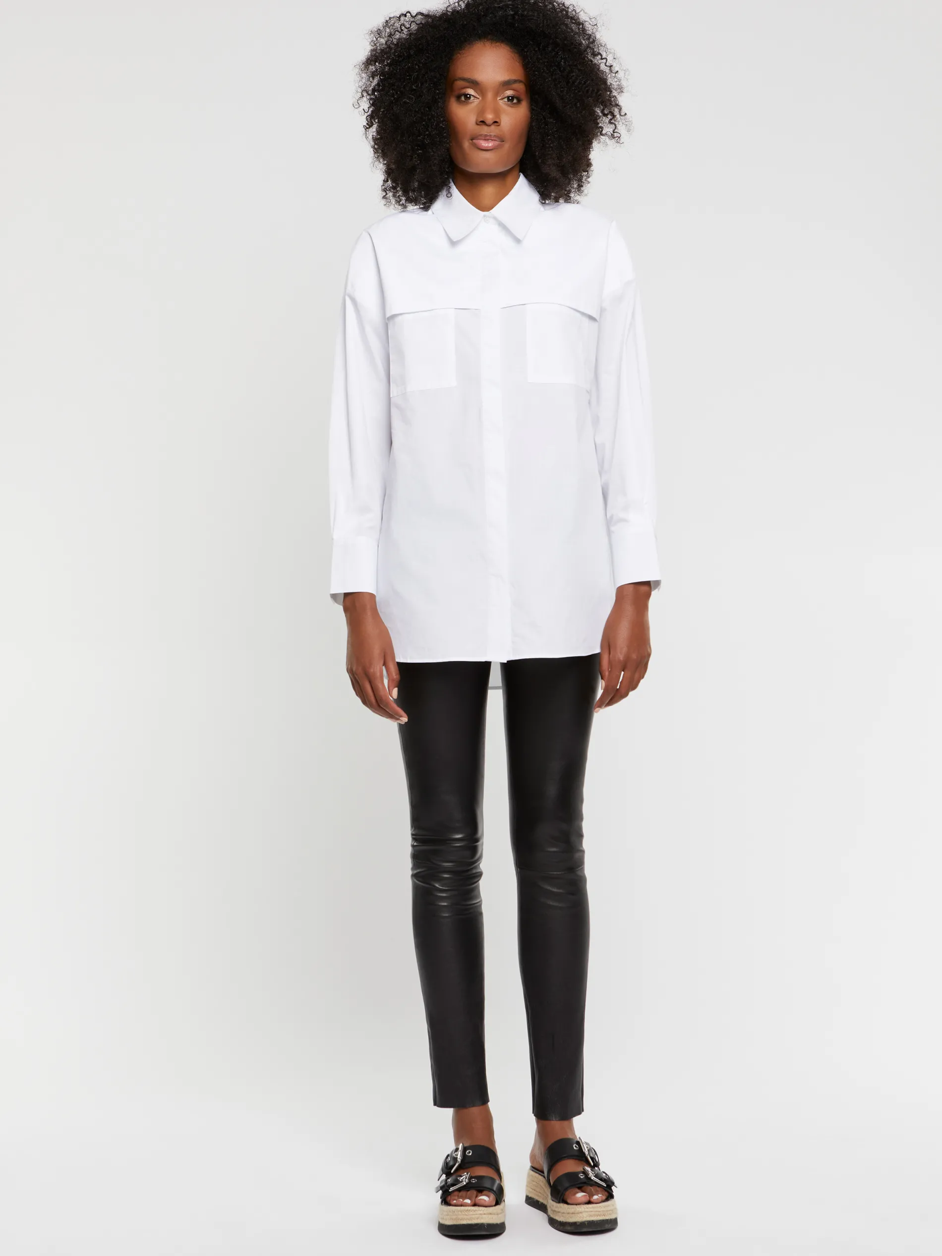 Paule Ka Grande Chemise A Poches En Popeline De Coton<Femme Tops