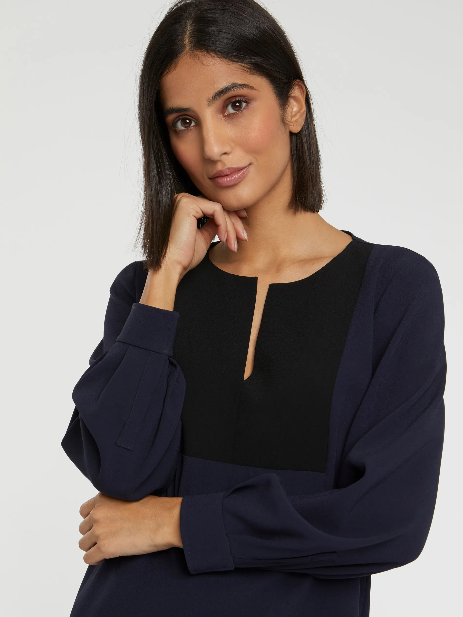 Paule Ka Haut Bicolore En Tissu Crepe<Femme Tops