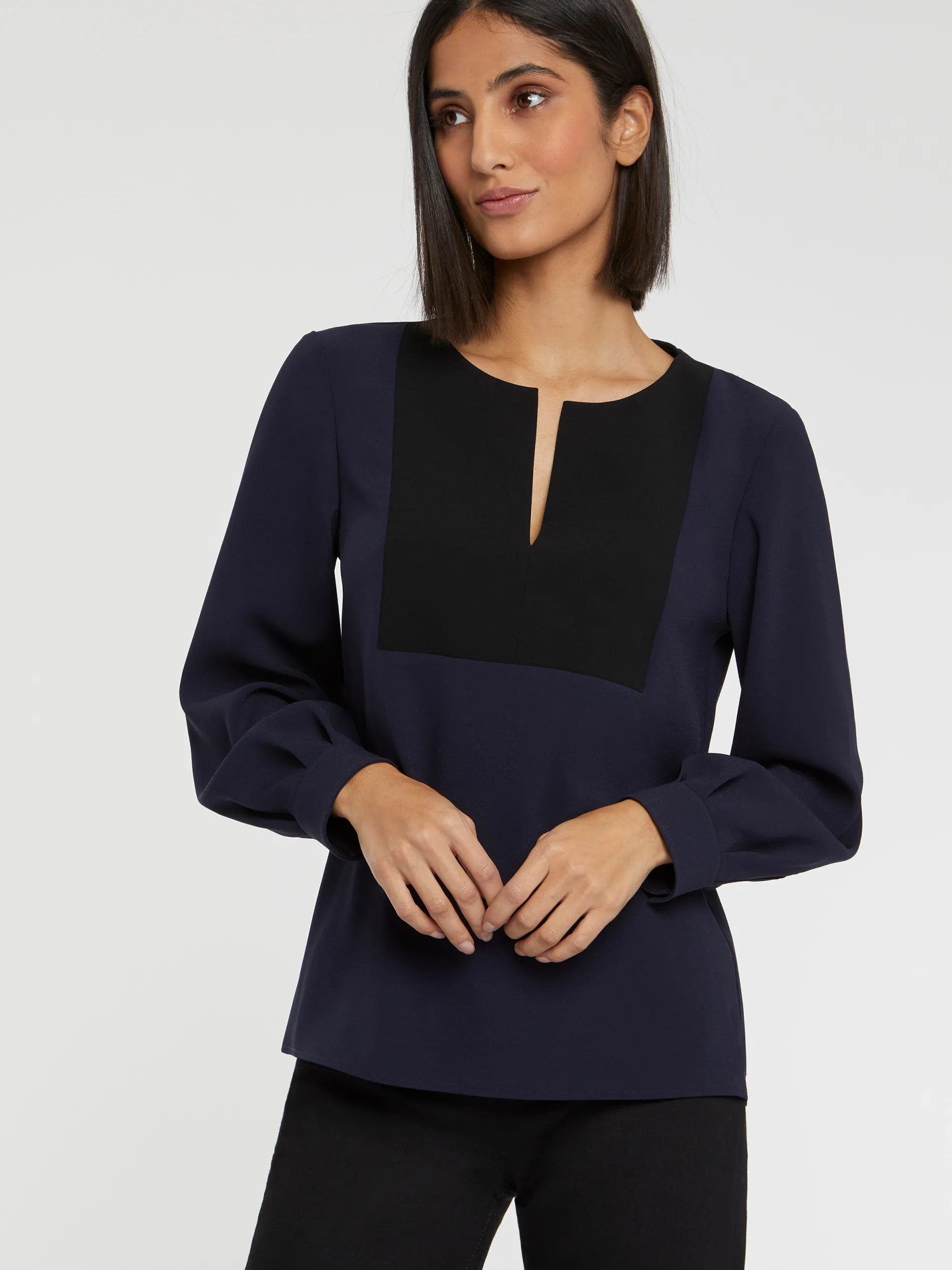 Paule Ka Haut Bicolore En Tissu Crepe<Femme Tops