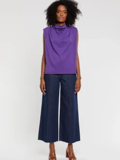 Paule Ka Haut Drape En Jersey De Coton Flamme<Femme Pulls Et Cardigans