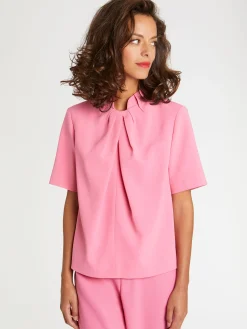 Paule Ka Haut Plisse En Tissu Crepe<Femme Tops