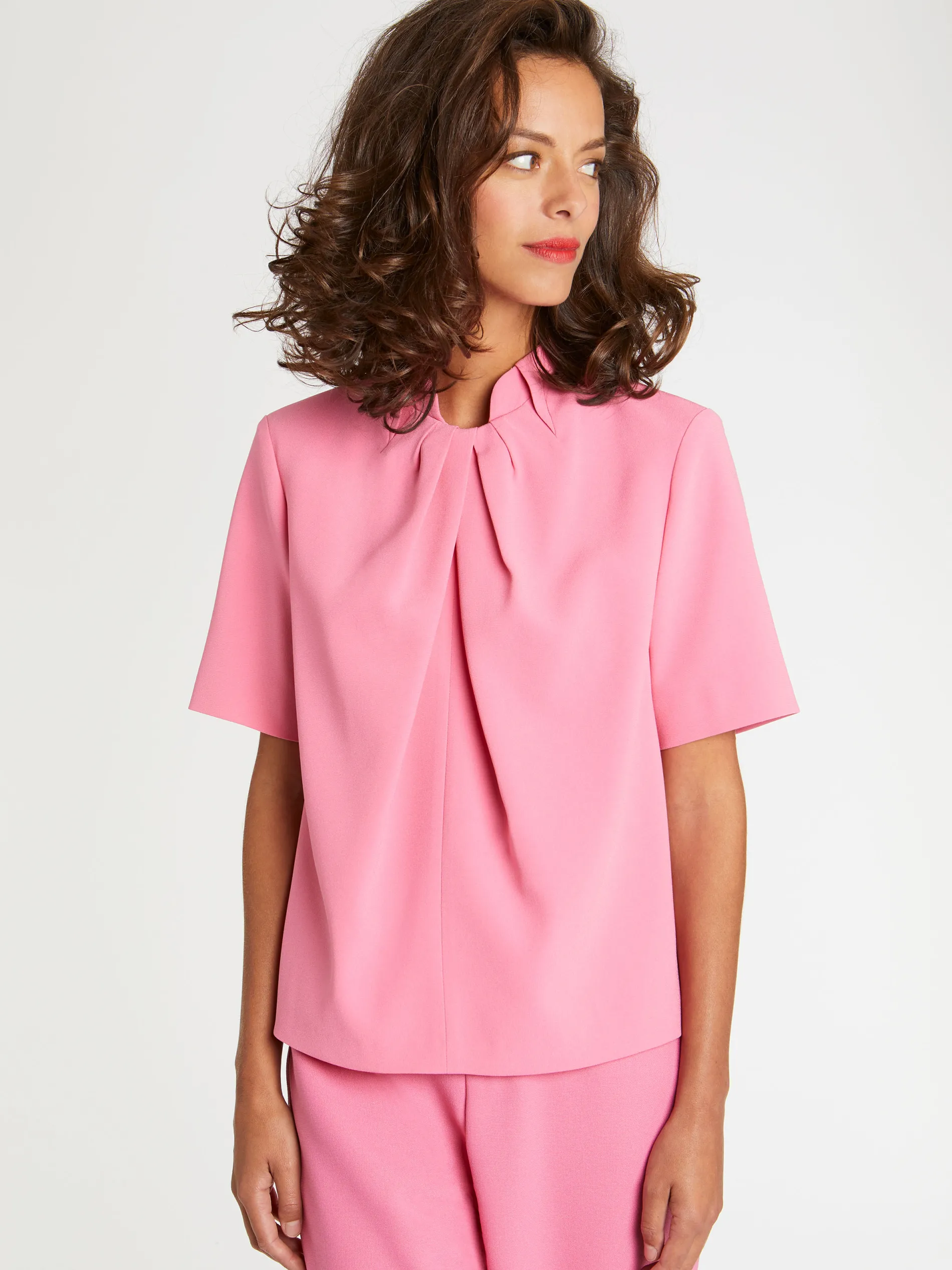 Paule Ka Haut Plisse En Tissu Crepe<Femme Tops