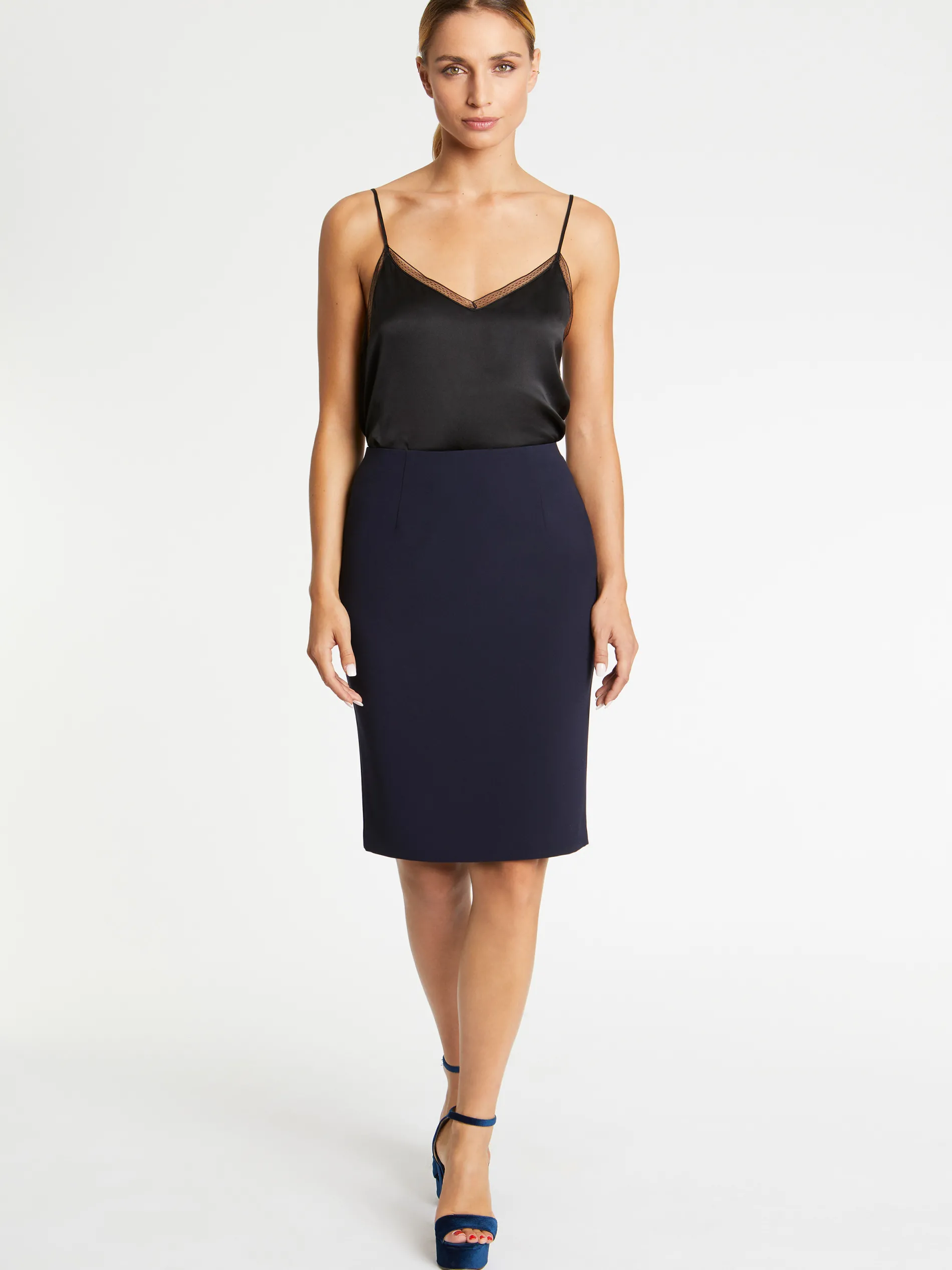 Paule Ka Jupe Courte Coupe Droite En Tissu Crepe<Femme Jupes