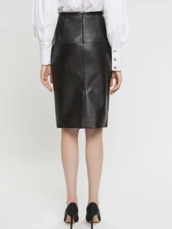 Paule Ka Jupe Droite En Cuir D'Agneau<Femme Jupes