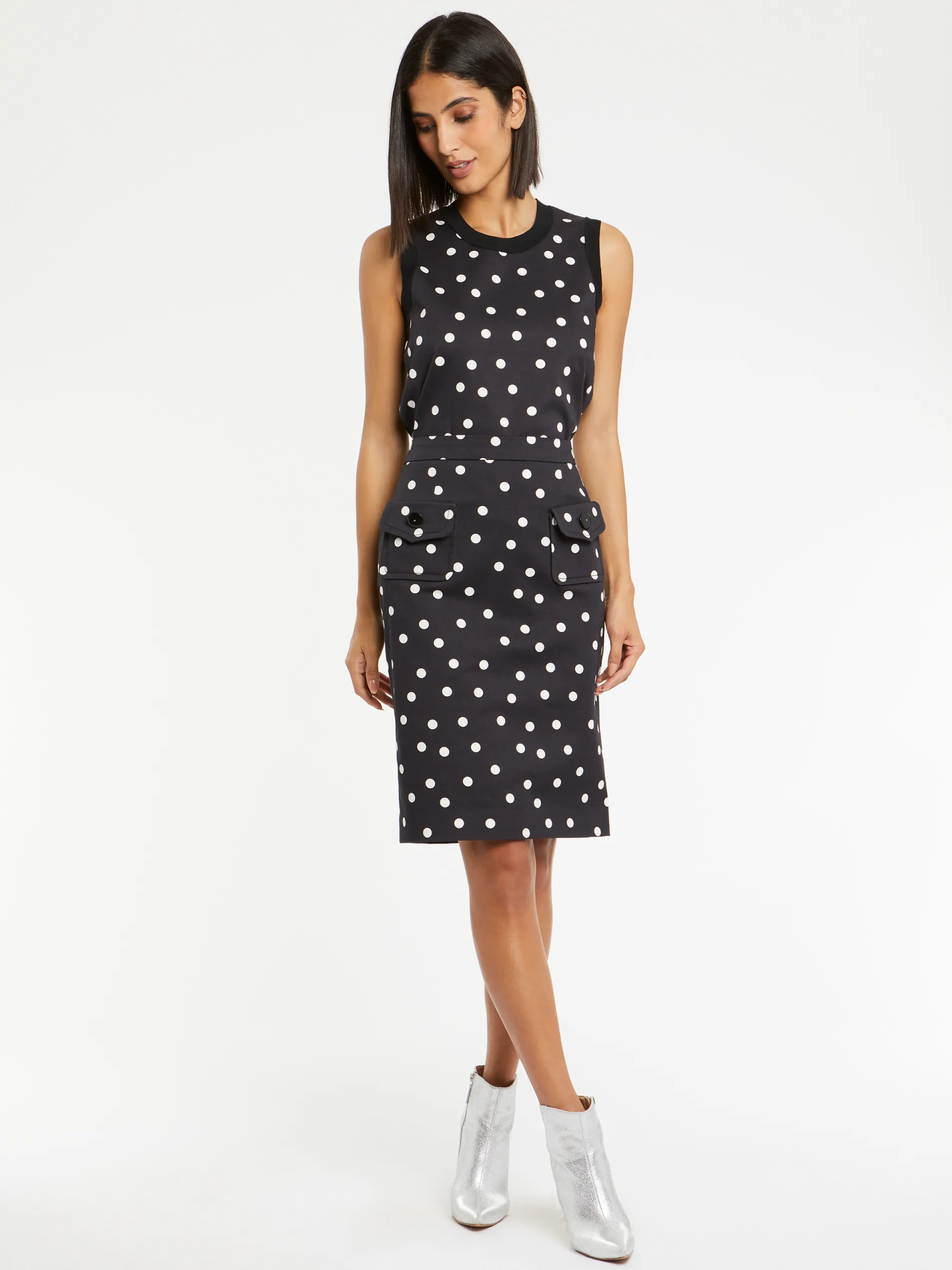 Paule Ka Jupe En Gabardine Imprimee De Pois<Femme Jupes