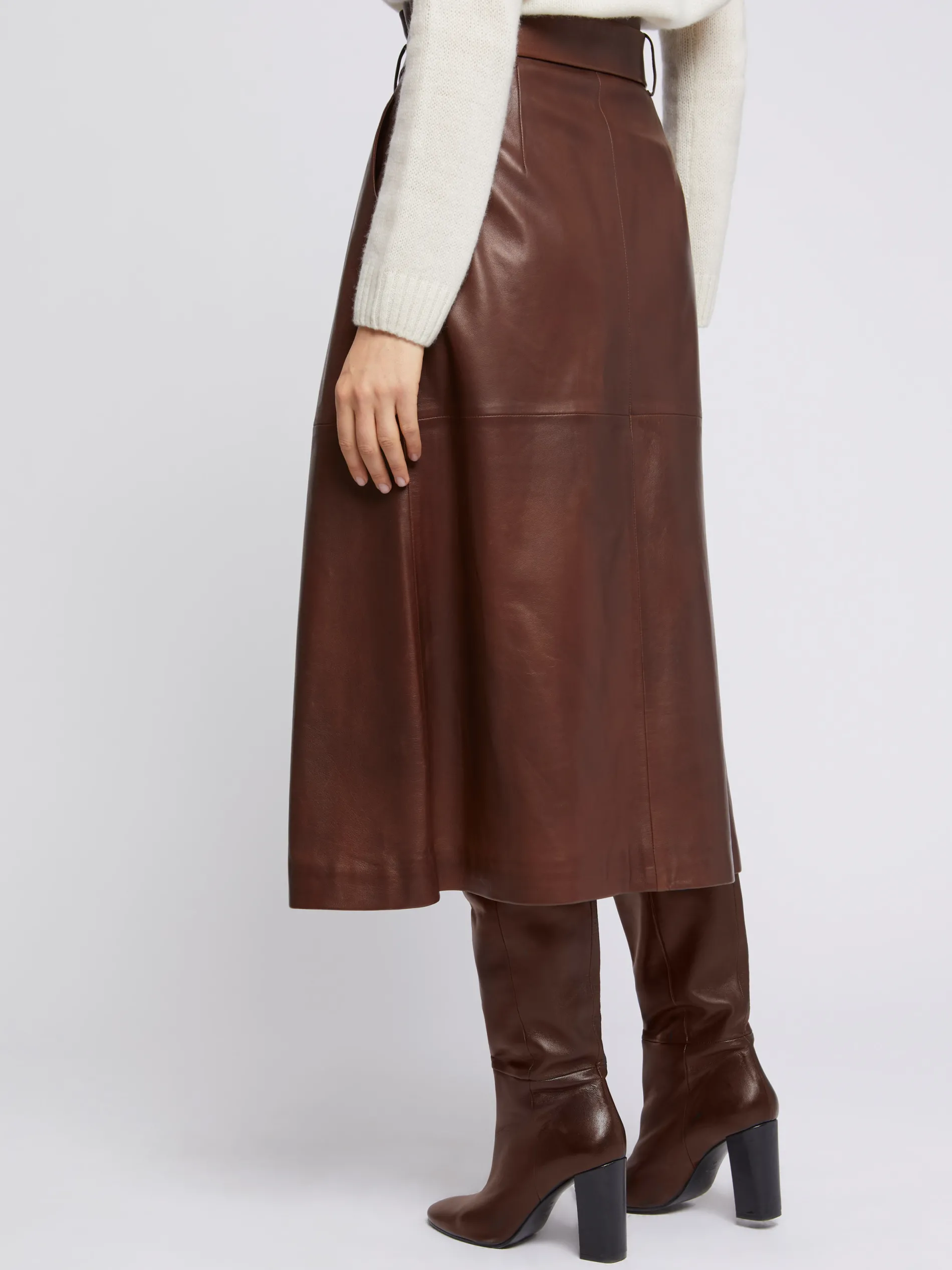 Paule Ka Jupe Longue Ceinturee En Cuir D'Agneau<Femme Jupes