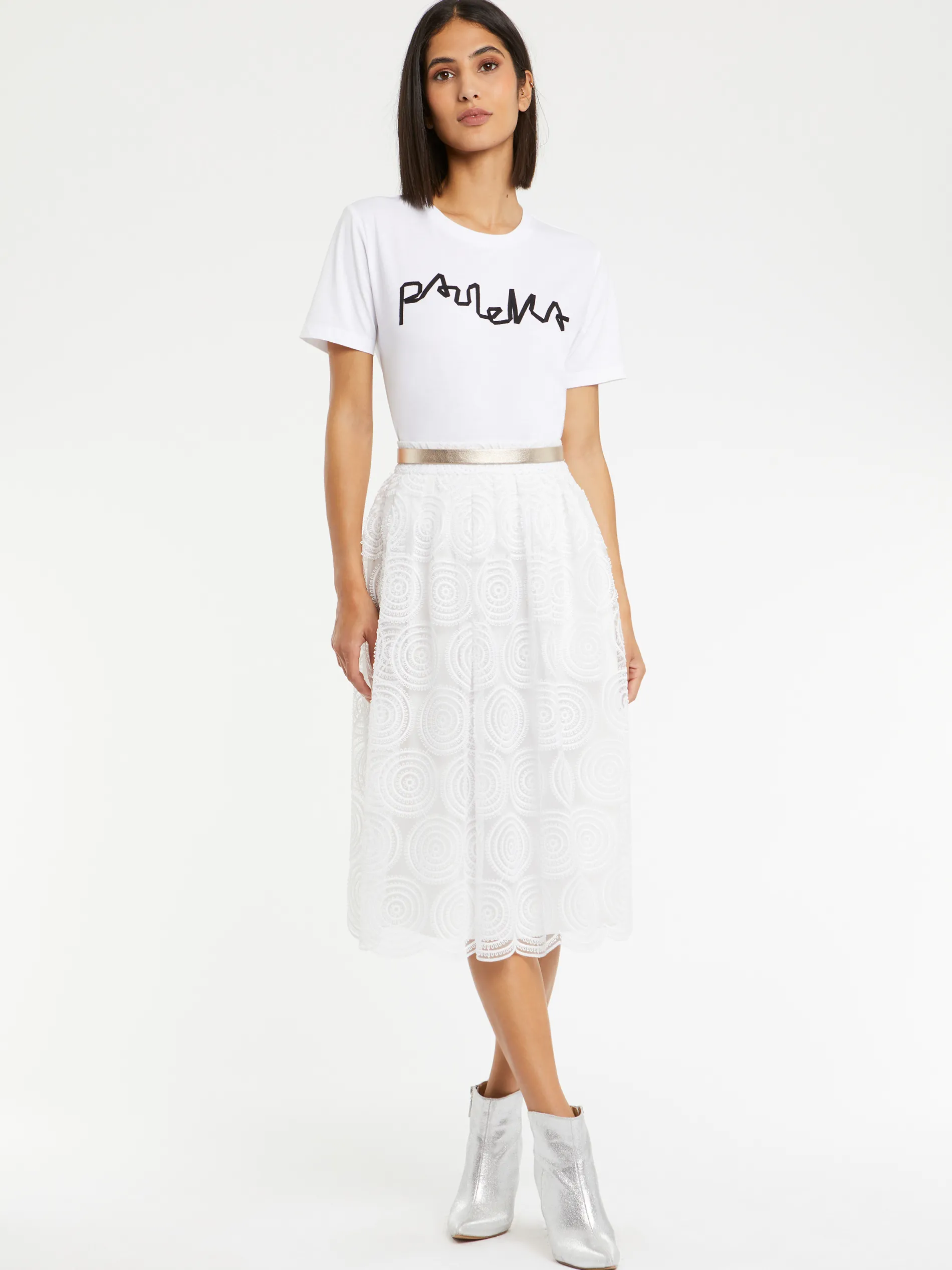 Paule Ka Jupe Midi En Tulle Brode<Femme Jupes