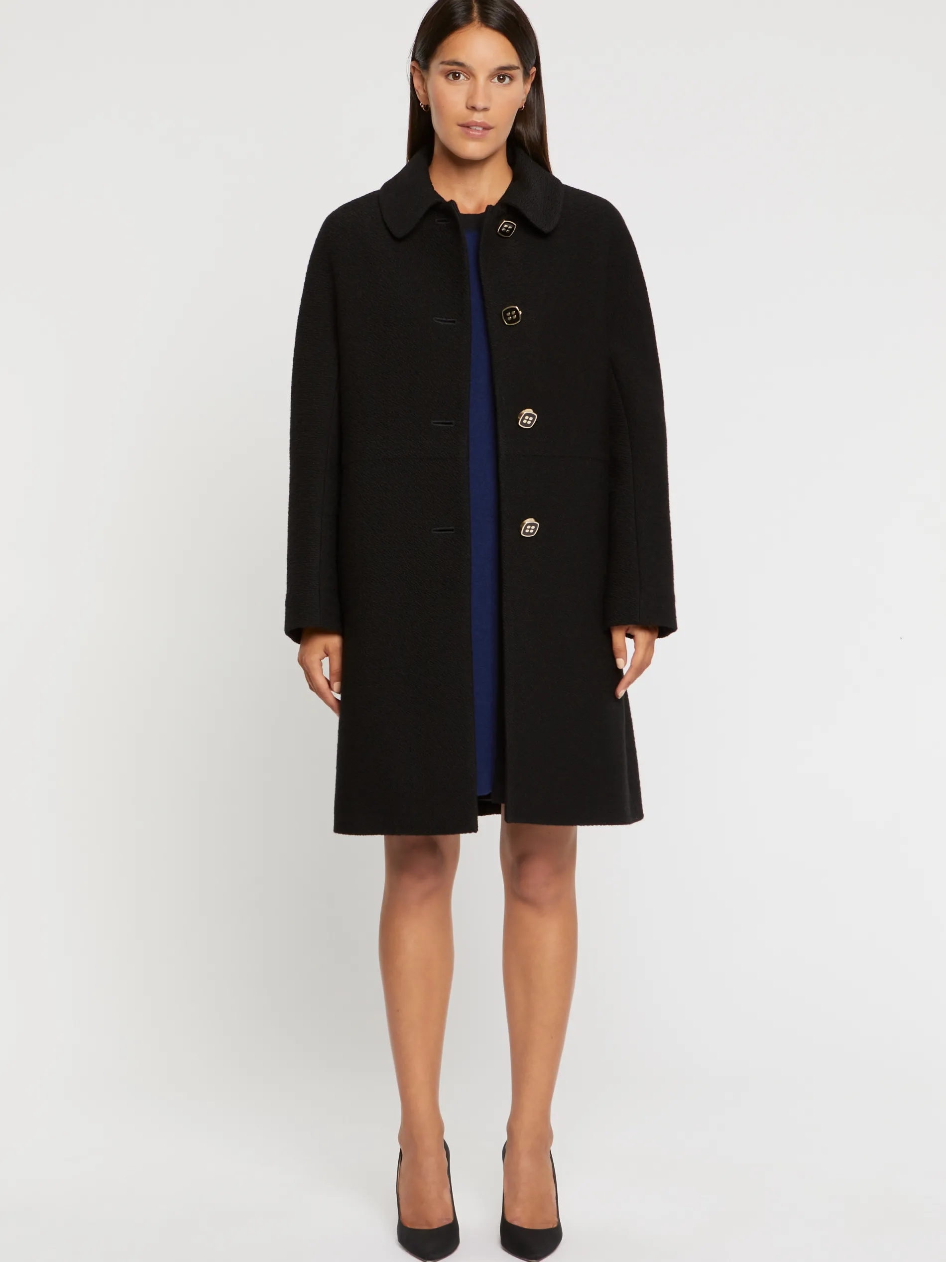 Paule Ka Manteau A Col Claudine En Laine Reliefee<Femme Manteaux