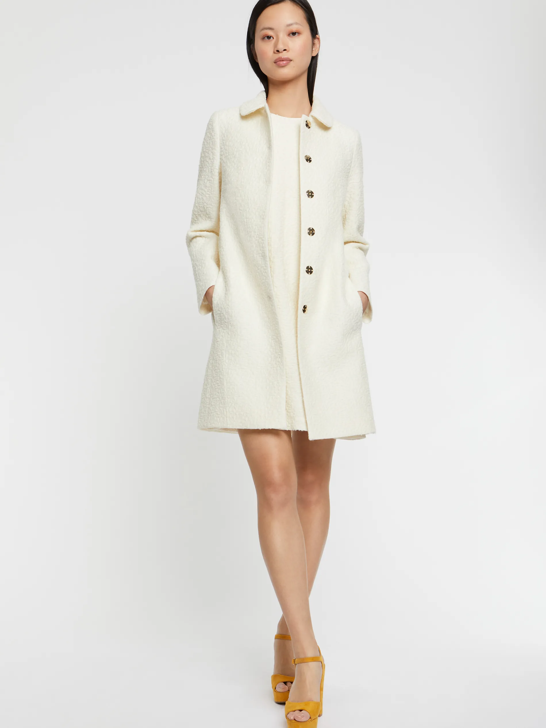 Paule Ka Manteau A Col Claudine En Laine Jacquard<Femme Manteaux