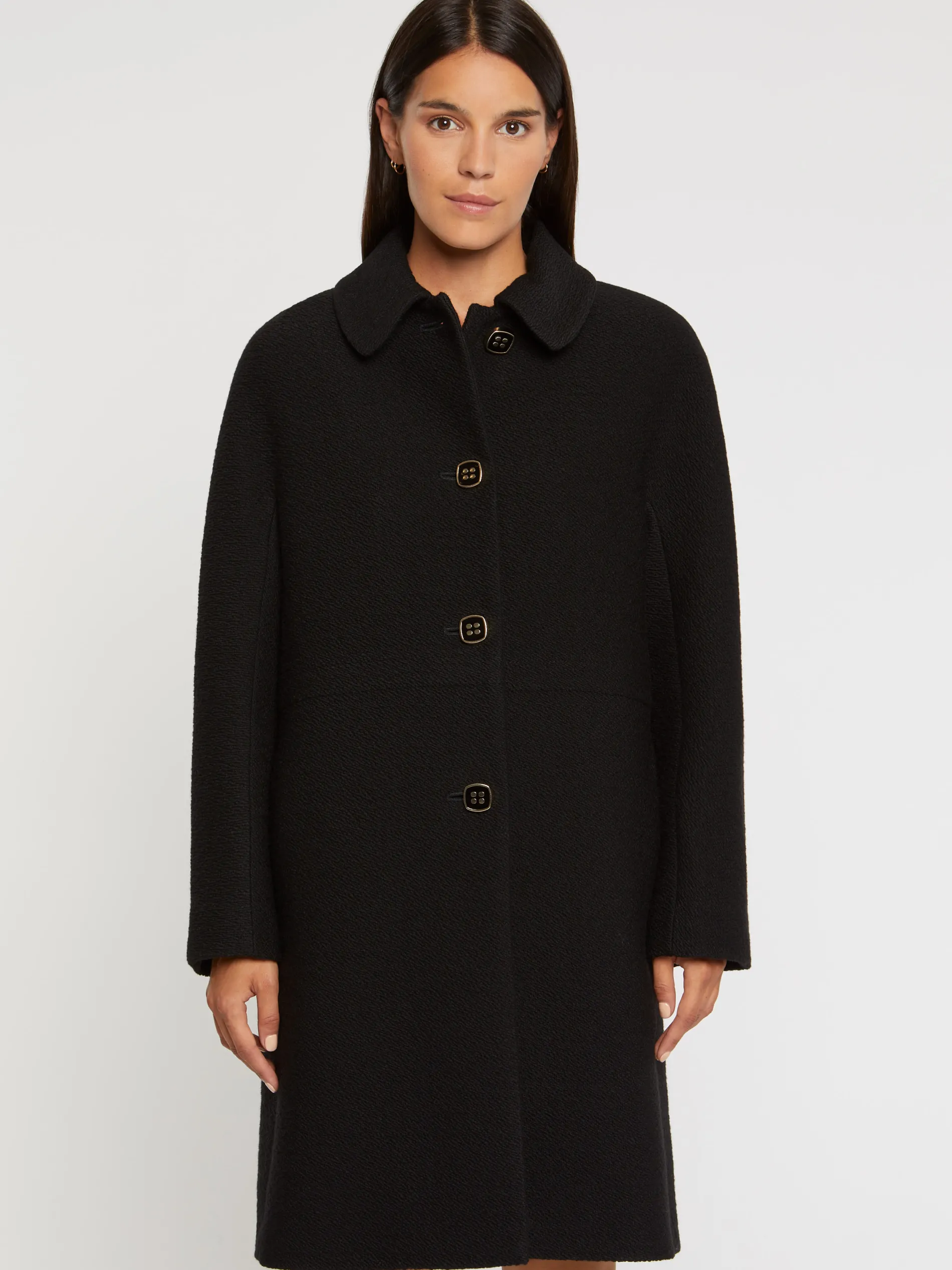 Paule Ka Manteau A Col Claudine En Laine Reliefee<Femme Manteaux