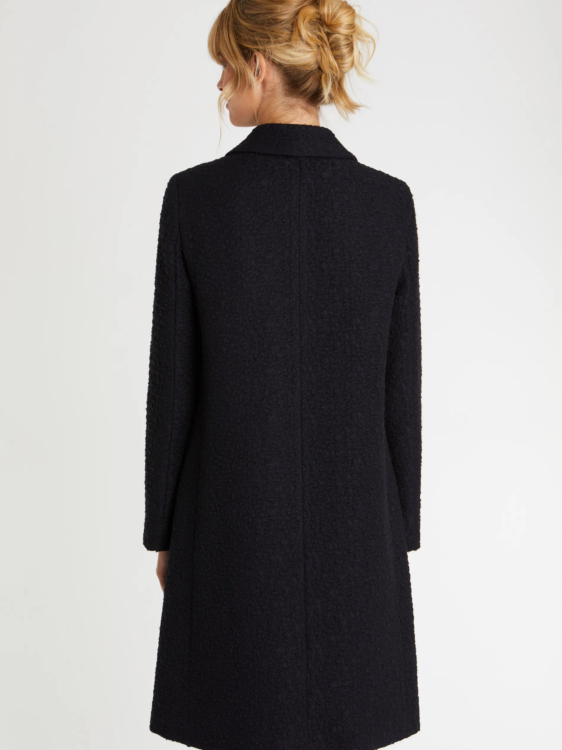 Paule Ka Manteau A Col Claudine En Laine Jacquard<Femme Manteaux