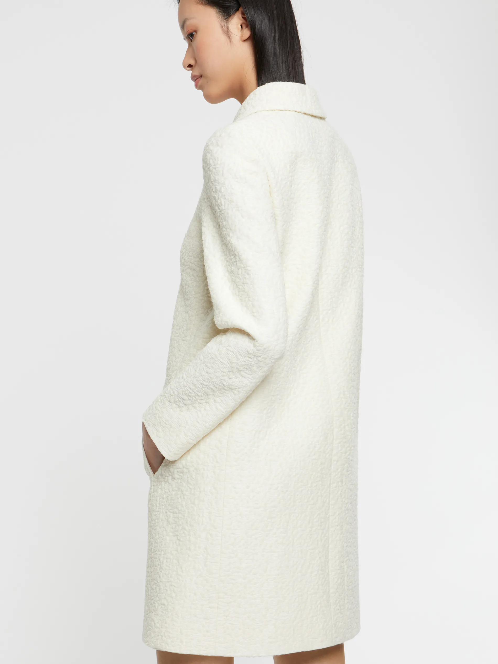 Paule Ka Manteau A Col Claudine En Laine Jacquard<Femme Manteaux
