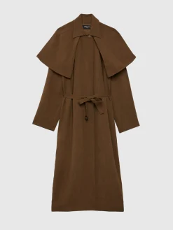 Paule Ka Manteau Ceinture A Bavolets En Viscose<Femme Manteaux