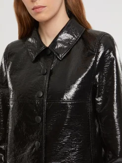 Paule Ka Manteau Court En Vinyle Craquele<Femme Manteaux