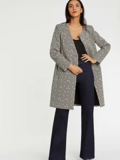 Paule Ka Manteau Croise En Jacquard Pied-De-Coq<Femme Manteaux