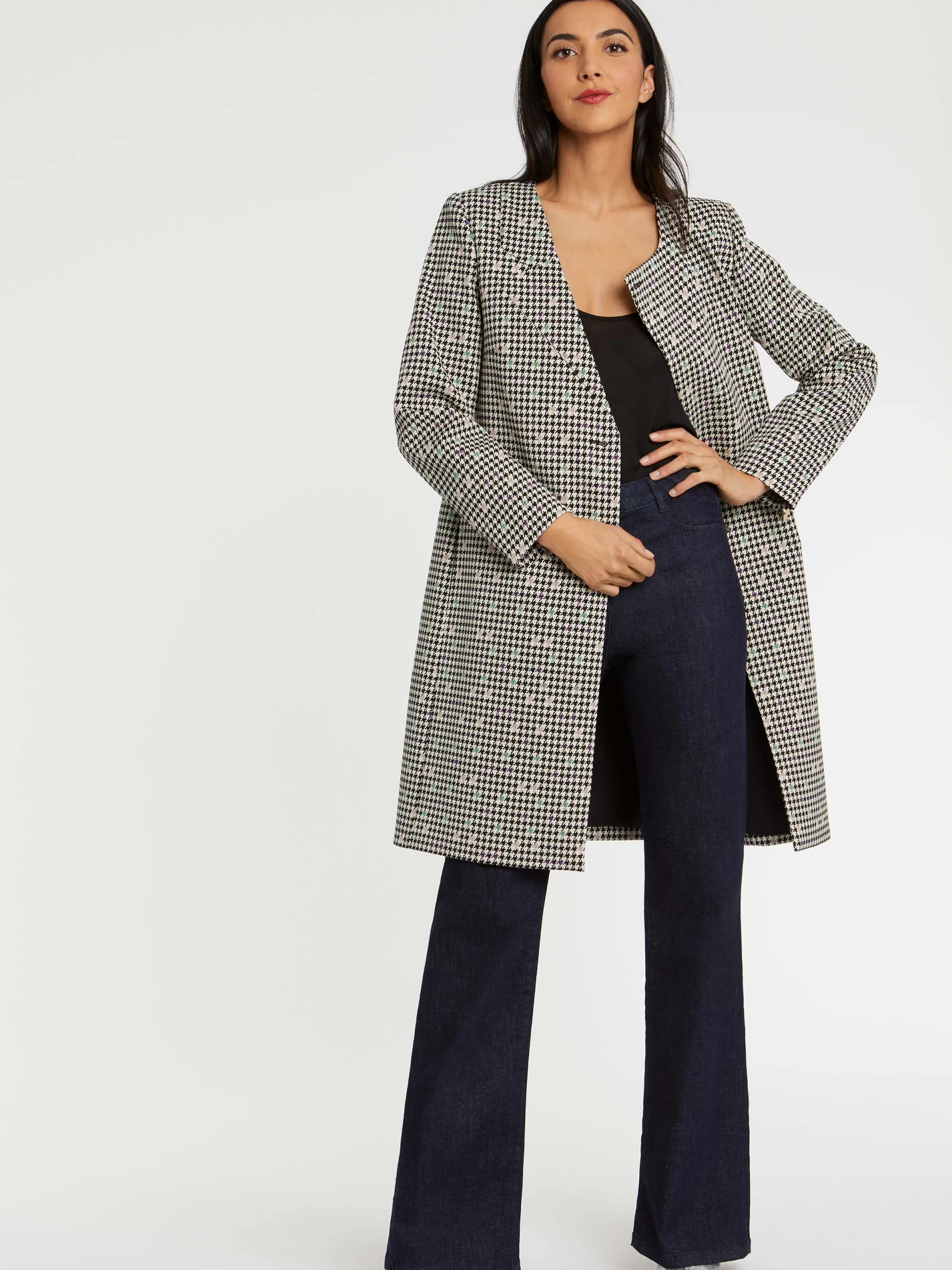 Paule Ka Manteau Croise En Jacquard Pied-De-Coq<Femme Manteaux