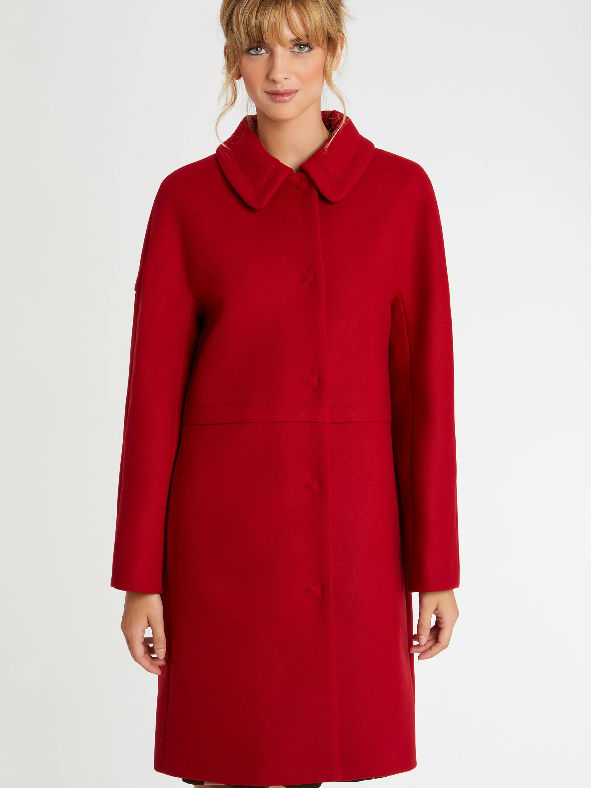Paule Ka Manteau Droit En Drap De Laine<Femme Manteaux
