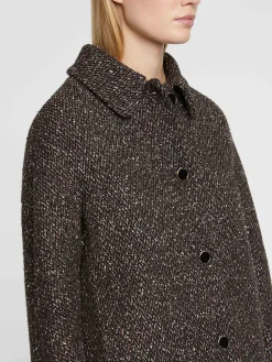 Paule Ka Manteau Droit En Laine Mouchetee<Femme Manteaux