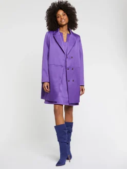 Paule Ka Manteau Droit En Satin Duchesse<Femme Manteaux