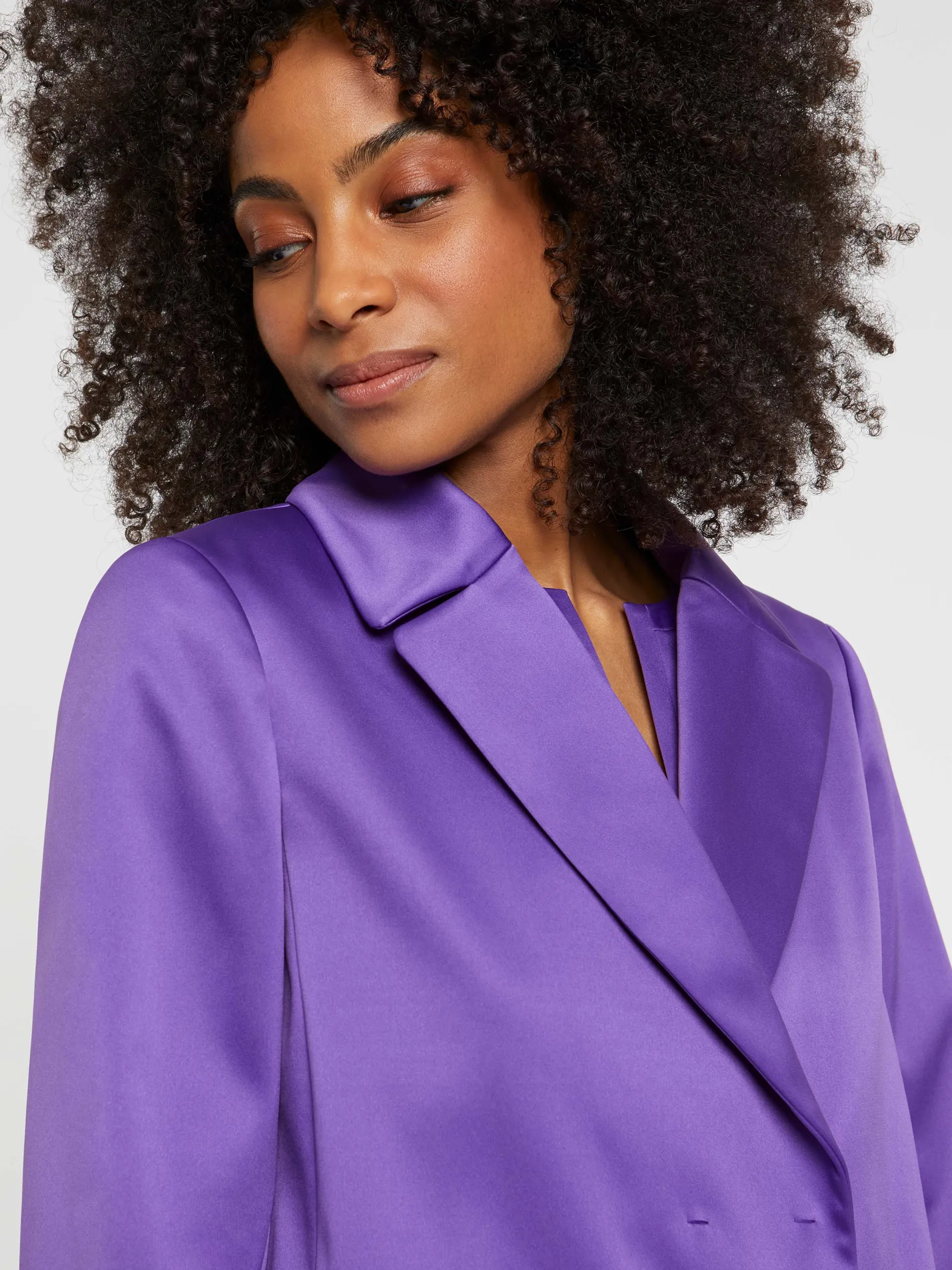 Paule Ka Manteau Droit En Satin Duchesse<Femme Manteaux